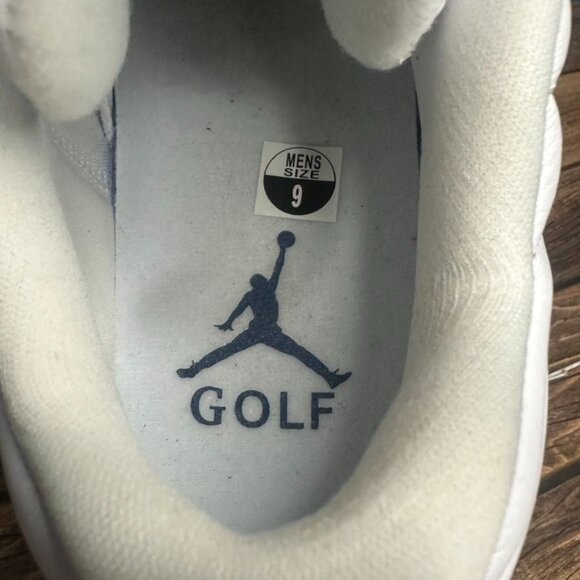 Nike Air Jordan XII Low Golf Shoes NWT *IN BOX* Size 9 (DH4120 101) White/Blue - Picture 7 of 15